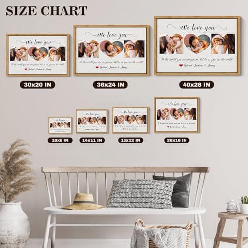 Ship Next Day Personalized Mothers Day Gifts for Mom from Daughter Son, Custom Canvas Picture Framed Wall Art for Mom, Customized Photo Gifts for Mother MAMA Wife Women 10"x 8" — view 5
