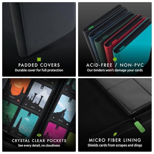 Vault X 12 XL Pocket Zip Binder, 624 Cards, Exo-Tec Material, 26 Side-Loading Pages (Black) — view 4