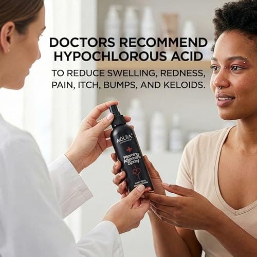 Piercing Aftercare Spray | Ear Piercing Cleaner 8oz | Saline Spray for Piercings; Saline Solution for Piercings; Aftercare of Pierced Ear, Septum, Belly, Nose, Body; Pierce Cleaner Salt Mist Solution — view 5