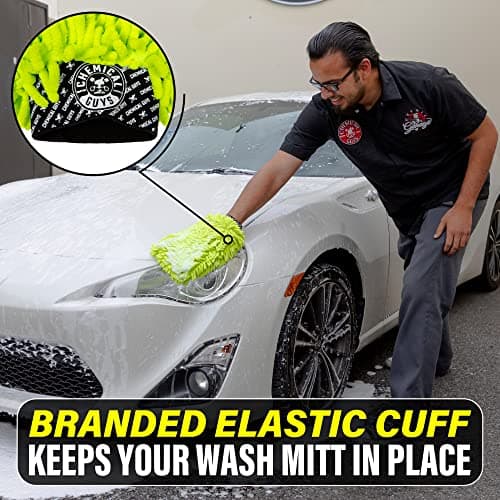 Chemical Guys Chenille Premium Scratch-Free Microfiber Wash Mitt for Car Washing - 2 Pack, Lime Green, Ultra-Soft Car Wash Gloves, Swirl-Free Finish, Safe for Trucks, SUVs, Motorcycles, and More — view 4
