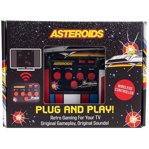 Fizz Creations Asteroids Plug & Play HDMI Arcade game console with wireless controller. Classic retro game for TV, family retro games, nostalgic gift. — view 4