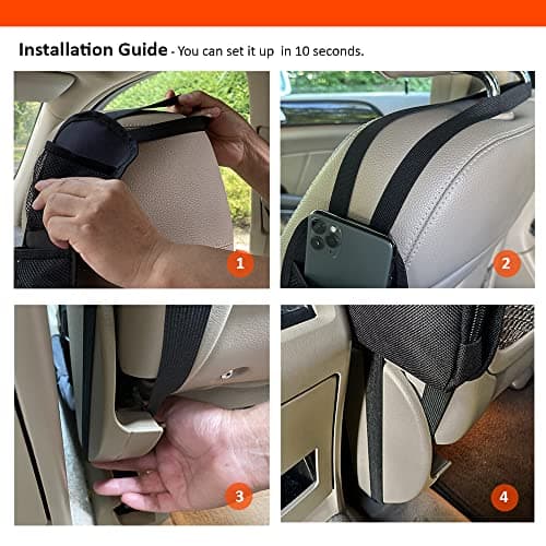 Luckybay Car Seat Side Organizer, Auto Seat Storage Hanging Bag, Phones, Drink, Stuff Holder with Mesh Pocket for Cars, SUV & Truck 2 Pack — view 2