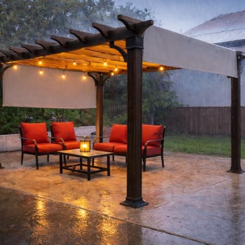Alion Home Waterproof Pergola Cover - Universal Replacement Canopy (16' L x 10' W, Grey) — view 3