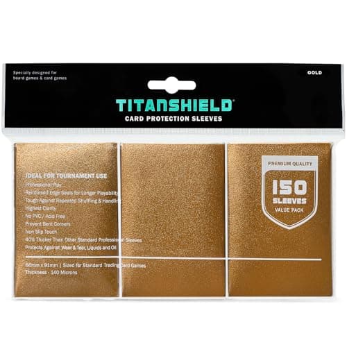 TitanShield (150 Sleeves/Color) Standard Size Board Game Trading Card Sleeves Deck Protector for Magic The Gathering MTG, Baseball Collection, Dropmix