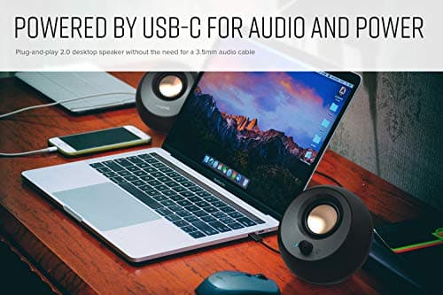 Creative Pebble V3 Minimalistic 2.0 USB-C Desktop Speakers with USB Audio, Clear Dialog Enhancement, Bluetooth 5.0, 8W RMS with 16W Peak Power (Black) — view 4