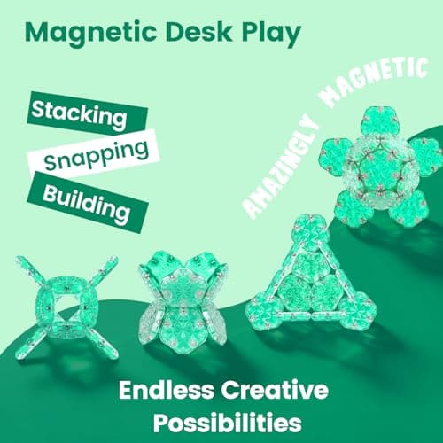 DYRDM Magnetic Fidget Sphere, Premium Magnetic Fidget Toy and Desk Toy for Stress Relief and Focus, Creative Geometric Desk Accessory for Adults and Office Relaxation Green — view 2