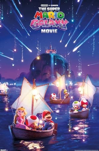 Nintendo The Super Mario Galaxy Movie (2026) - Boat One Sheet Wall Poster, 34L" x 22.4W", Premium Unframed Version