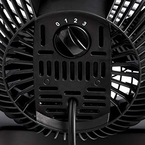 Amazon Basics Air Circulator Fan, Desk Fan for Bedroom, Home and Office, With 90-Degree Tilt Head, 3 Speed Settings, Lightweight (3 LBS), 35 Watts, Black, 11.1"W x 6.3"D x 10.9"H — view 3