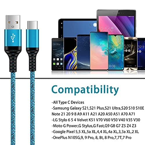 C Charger Cord Fast Charging USB Type C Cable Android Charger Cables 6FT — view 6