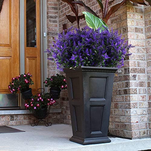 RECUTMS Artificial Greenery Lavender Fake Shrubs Flowers 8 Bundles UV Resistant Hanging Planter Flora Fence Indoor Outside Decor Wedding Table Flowers Arrangement Bouquet Filler (Purple) — view 3