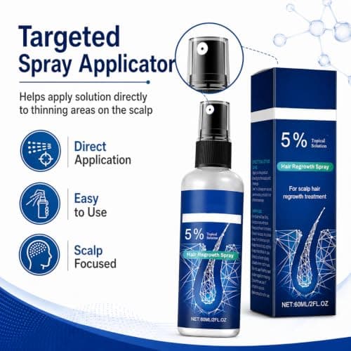 Hair Growth Spray 5% for Men and Women, Hair Regrowth Treatment Serum for Thinning Hair, Beard Growth and Fuller Hair Support, 2 Fl oz — view 3