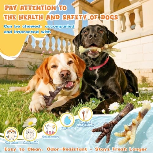 WOWBALA Dog Chew Toy Aggressive Chewers - 2 Pack Indestructible Dog Toys - Tough Dogs Toy to Keep Them Busy - Pet Toys for Medium, Large Breed，Teeth Cleaning & Boredom Relief（2 Pack） — view 5