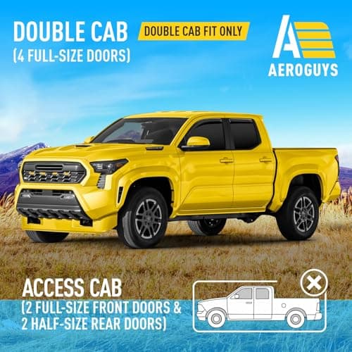 Extra Durable Window Deflectors in-Channel Window Visors Rain Guards Fit for Toyota Tacoma Double Cab 2024-2026, Sun Visors, Wind Vent for Shades, Exterior Car Accessories - 4 pcs. AG0941 — view 2