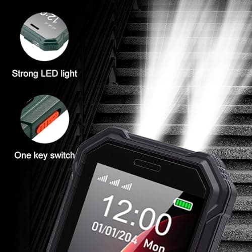 PUSOKEI Big Buttons Cell Phone for Seniors, Basic Phone with SOS Button, 2.4" Screen, HD Camera, Flashlight, FM Radio, Bluetooth, Flashlight, Triple SIM Slot, 5800mAh Battery (Black) — view 3