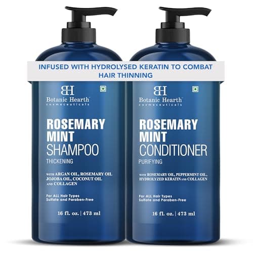Botanic Hearth Rosemary Mint Shampoo and Conditioner Set, Thickening Formula, Promotes Hair Growth and Scalp Health Sulfate Free & Paraben Free, for Men & Women | 16 fl oz each