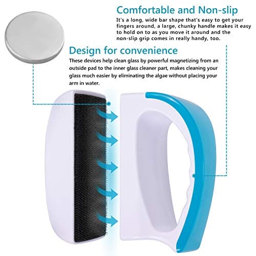 NEPTONION Magnetic Aquarium Fish Tank Glass Algae scrapers Glass Cleaner Scrubber Clean Brush [Floating,Scratch-Free,Non-Slip,magnetizing] — view 3