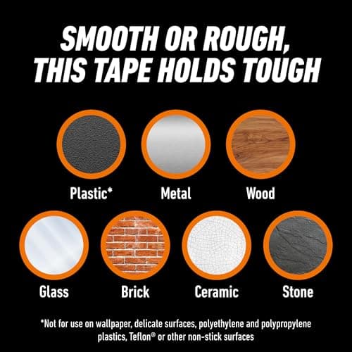 Gorilla Tough & Clear Double Sided Mounting Tape, Hanging, Instant 15lb Strong Hold, Permanent Bond, Weatherproof, 1 in x 60 in, Clear, (Pack of 1), 6065101 (Packaging May Vary) — view 2