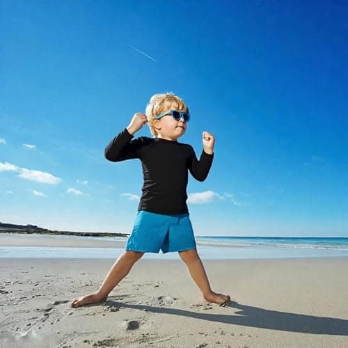 Winzik Boys Rash Guard Long Sleeve Swim Shirt Kids Boys’ Girls’ UPF 50+ Sun Protection Quick Drying 2 Pack Shirts 3-14Y(3-4T, Long Sleeve White Black)