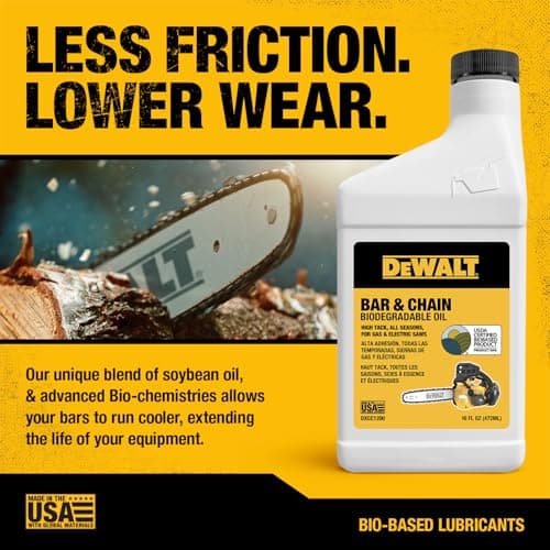 DEWALT – Biodegradable Bar & Chain Oil – Green, Eco-Friendly, Non-Toxic Professional Bar & Chainsaw Lubricant – Ultraclean All-Season Oil for Gas, Electric Saw, and Pole Saw, 16 oz — view 3