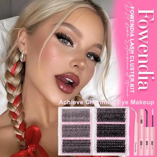 Fowendia Lash Clusters Kit 580PCS Fluffy Cluster Lashes Kit 30D-100D Volume Eyelash Extensions with Lash Bond and Seal D Curl Eyelashes Natural Look Individual Lashes (FSMT01) — view 5