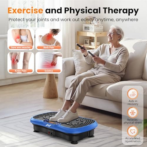 AXV Vibration Plate Fitness Platform Exercise Machine Vibrating Shaking Full Body Shaker Workout Vibrate Stand Shake Board Sport for Weight Loss Fat Burner for Gym Home Office — view 6