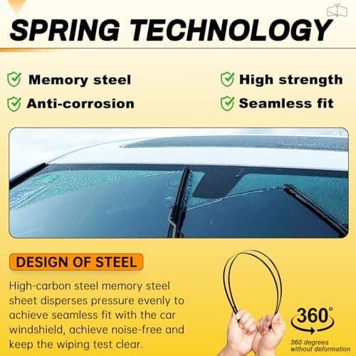 AUTOBOO 26" and 16" Windshield Wipers Blades (Pack Of 2),OEM Quality Premium All-Seasons Wiper blades,Stable and Quiet wiper blades — view 4