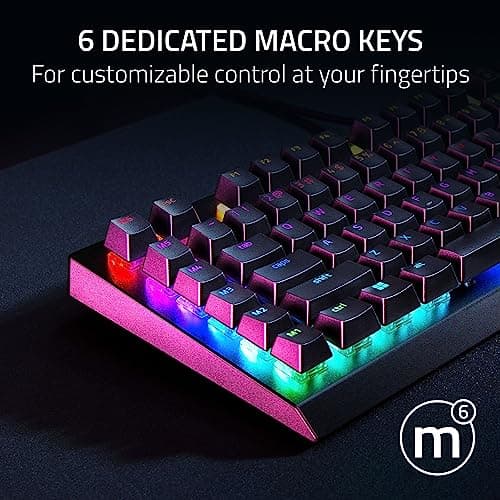 Razer BlackWidow V4 X Mechanical Gaming Keyboard: Yellow Switches Linear & Silent - 6 Macro Keys - Chroma RGB - Doubleshot ABS Keycaps - Roller & Media Keys - Snap Tap — view 2