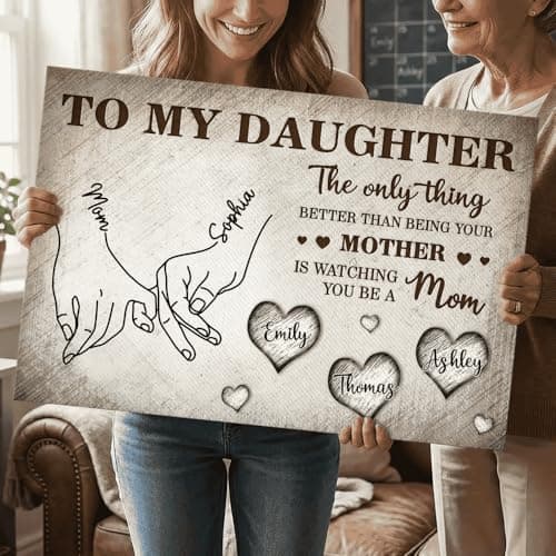 GABITA Personalized Mother-Daughter Wall Art Canvas, The Only Thing Better Than Being Your Mother, New Mom Gift, Mother's Day Canvas, Gifts for Daughter — view 2