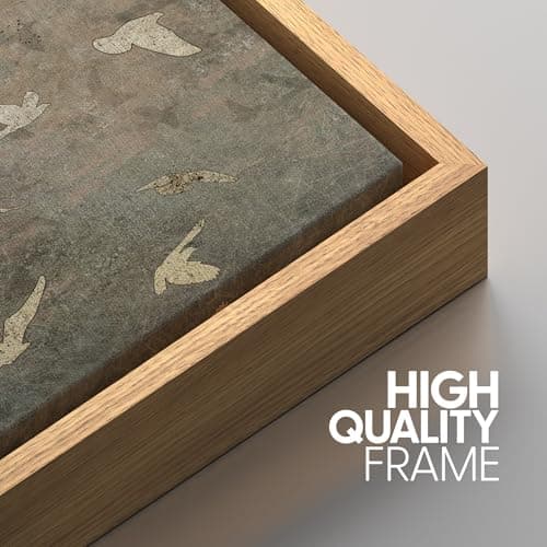 SIGNWIN Framed Canvas Print Wall Art Set Abstract Golden Birds in Flight Illustrations Modern Art Decorative Rustic Calm/Zen for Living Room, Bedroom, Office - 24"x36"x3 Natural — view 4