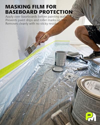 Papamood Pre-Taped Automotive Masking Film for Painting - 44" x 66', 1 Roll — view 4
