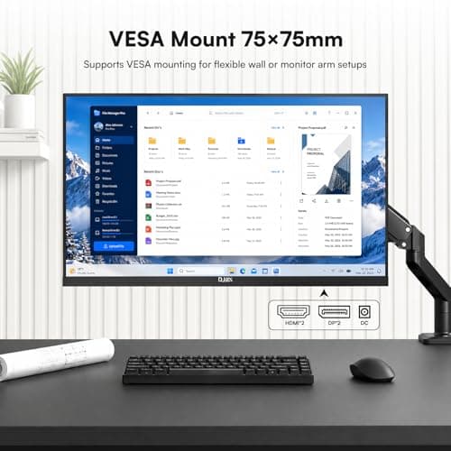 DJiEX 32 Inch 4K Computer Monitor, UHD 3840 * 2160P, 60HZ, 4000:1 Contrast Ratio, 97% sRGB, FreeSync, Eyecare, IPS Panel, Compatible with Wall Mounting, Ideal for Business & Office — view 3