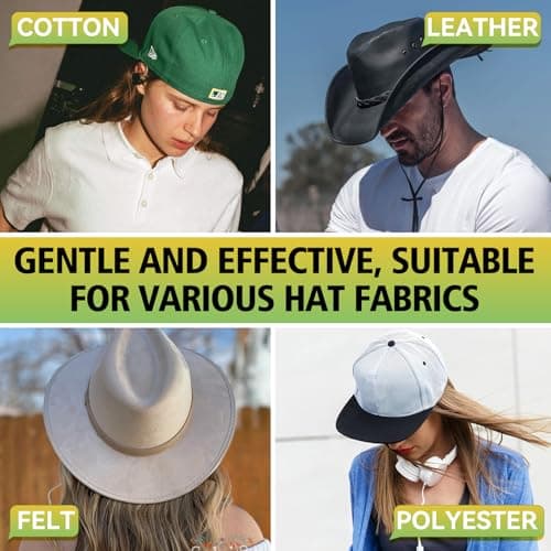 Hat Cleaning Kit, Professional 4-in-1 Hat Cleaner & Deodorizer Spray, Includes Soft Brush & Microfiber Cloth, for Baseball, Trucker, Felt, Wool, Dad Hats, No Water Needed, Remove Stains & Odors — view 5
