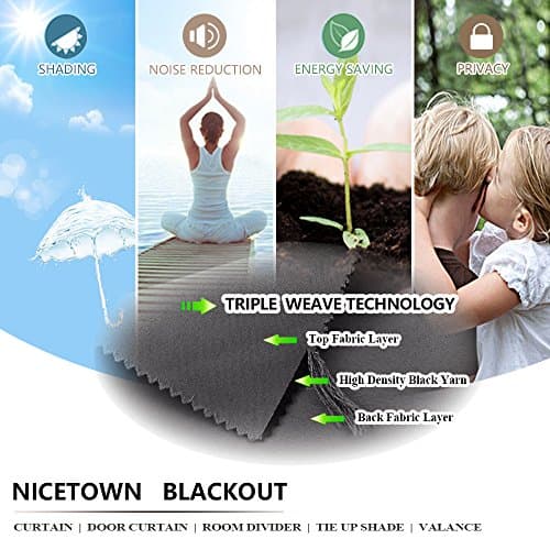 NICETOWN Waterproof Blackout Outdoor Curtain Panel - Thick Sunlight/UV Ray Reducing Draperies for Gazebo/Patio/Outside Porch (W52 x L84, Grey, 1 Panel) — view 5