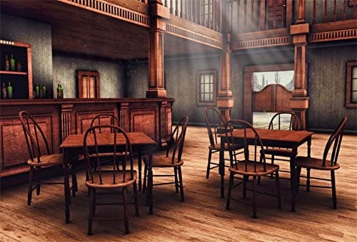 Yeele 8x6ft Wild West Backdrop Vintage Western Cowboy Saloon Bar Background Kids Adult Photo Booth Shoot Vinyl Studio Props