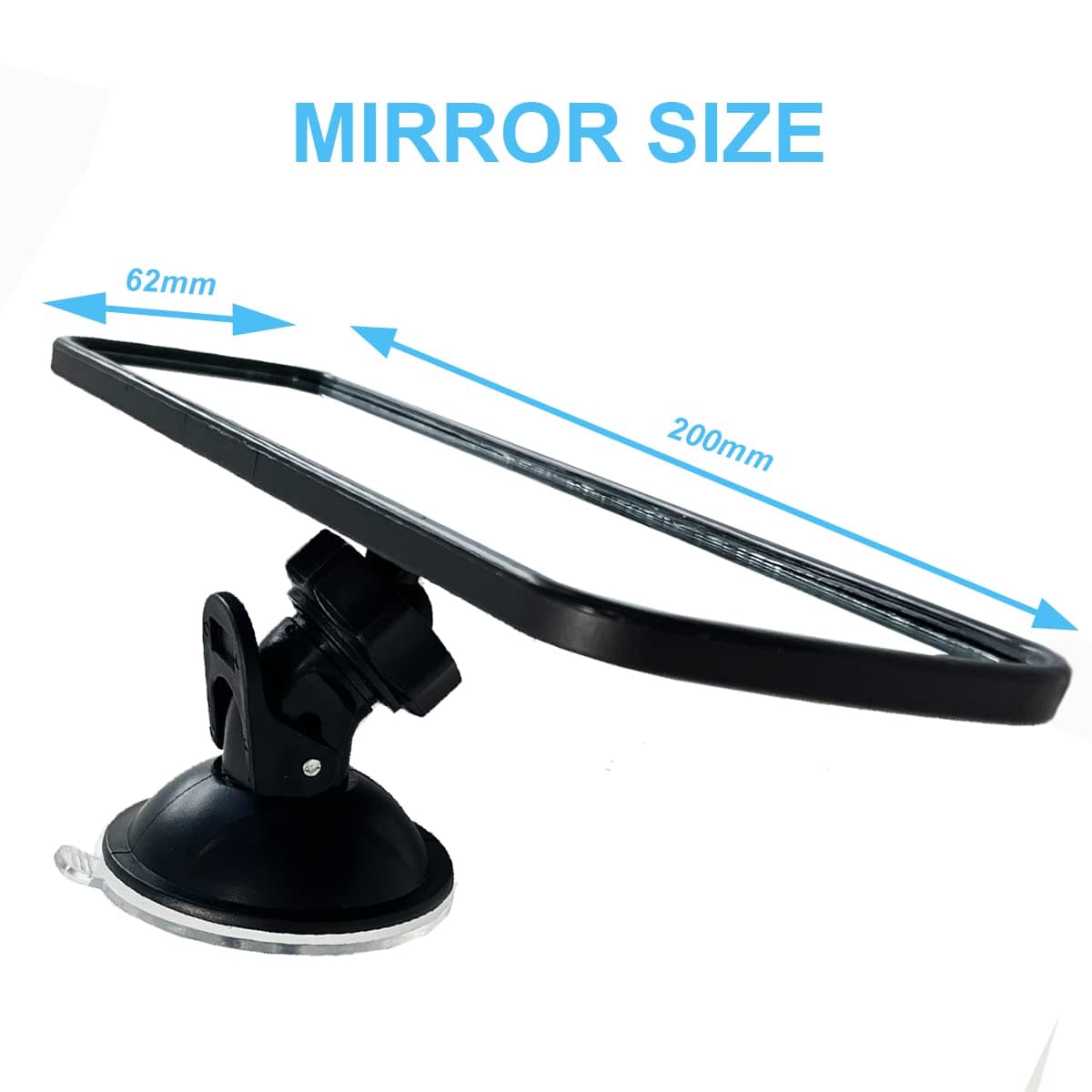 KITBEST Rear View Mirror for Driving Test, Driving Instructor Mirror, Extra Second Interior Car Rearview Mirrors for Instructor Examiner Passenger Learner Driver & Test (200 x 62mm) — view 5