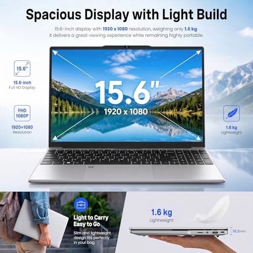 15.6 Inch Laptops, Core i3 Processor, 8GB RAM, 128GB SSD, Backlit Keyboard — view 2