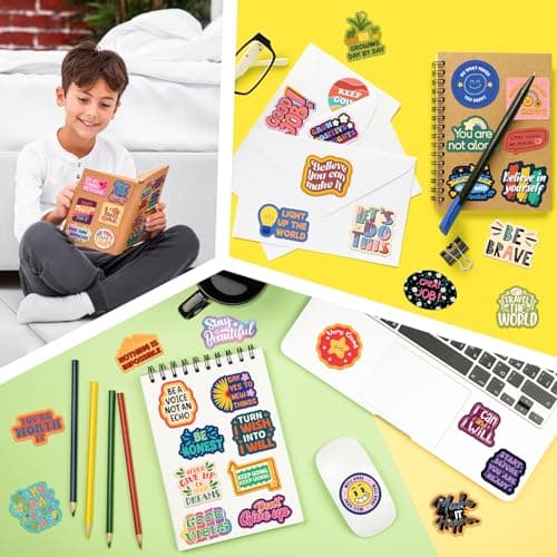 SigyoJeom 300PCS Motivational Stickers, Waterproof Inspirational Vinyl Stickers, Positive Affirmation & Encouraging Quote Decals for Laptops Water Bottles Vision Board Supplies — view 3