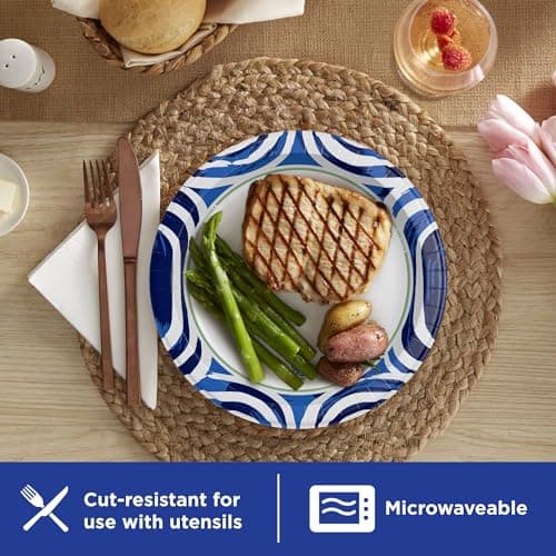 Dixie Ultra, Large Paper Plates, 10 Inch, 44 Count, 3X Stronger*, Heavy Duty, Microwave-Safe, Soak-Proof, Cut Resistant, Disposable Plates For Heavy, Messy Meals — view 4