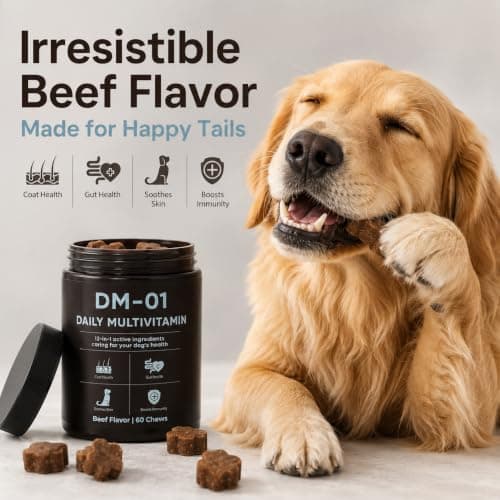 DM-01 Daily Multivitamin for Dogs, Salmon Oil, Probiotics, Beef, 60 Count — view 4