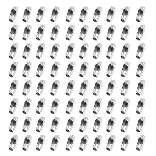 Dotlite 80Pcs Silver 3mm Ball Chain Connectors, Rust-Proof Beaded Chain Connector Links for Ceiling Fan Pull Chain Roman Blinds Replacement Clips