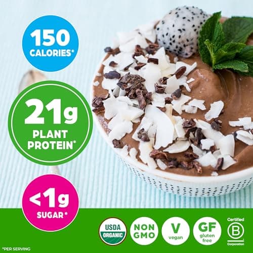 Orgain Organic Vegan Protein Powder, Creamy Chocolate Fudge - 21g Plant Protein, 6g Prebiotic Fiber, Low Net Carb, No Lactose Ingredients, No Added Sugar, Non-GMO, For Shakes & Smoothies, 2.03 lb — view 5