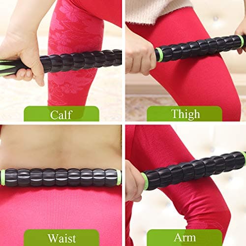 Muscle Roller, Massage Roller Stick for Athletes, Help Reducing Muscle Soreness Cramping Tightness Leg Arms Back Calves Muscle Massager(Black Green) — view 3