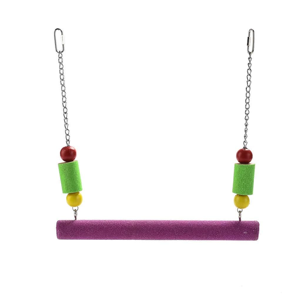 PARROT ESSENTIALS Sanded Nail Arch Swing Perch with Cotton Rope - Medium Parrot Toy Nest Swing for Nail Trimming - Wooden Bird Perch for African Grey, Amazon, Cockatoo - Pet Swing for Birdcage — view 7