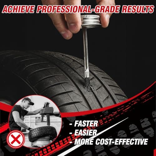 Vulcanizing Cement 8.5Oz, All Purpose Tire Repair Glue, Fast-Dry Rubber Cement Glue with Brush, Heavy Duty Tire Patch Kit for Car, Motorcycle, Bike Tires — view 3