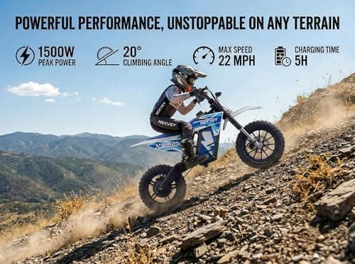 Product Image SPARK03 Electric Dirt Bike for Kids Age 8-14, 1000W Peak Motor, Dual Suspension, 3 Speed Modes, 22Mph – 48V/13AH Long Range Ride with Dual Disc Brake & Shock Absorber,RTR Bike for Gifts — view 3