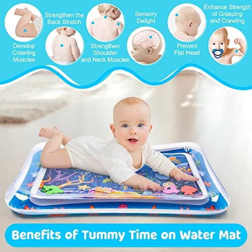 Yeeeasy Tummy Time Water Mat丨Inflatable Tummy Time Water Play Mat for Babies, Infants and Toddlers 3 to 24 Months Promote Development Toys Baby Toys essentials and Gifts — view 2