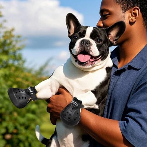 JZXOIVA Dog Shoes for Hot Pavement, Dog Booties for Small Dogs, Breathable Dog Boots & Paw Protectors, Adjustable Non-Slip Rain Booties, Waterproof Pets Sandals for Beach Black Size 3 — view 5