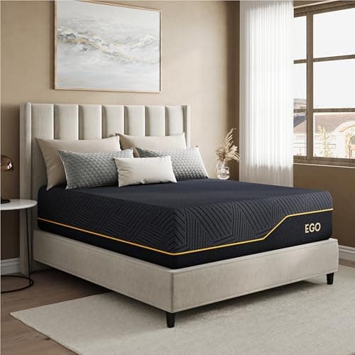 MLILY EGOHOME 14 Inch King Size Memory Foam Mattress for Sleep, Pressure Relief Cooling Copper Gel Bed in a Box, Foam Made in USA, CertiPUR-US Certified, Medium Plush, 76x80x14 Black — view 6