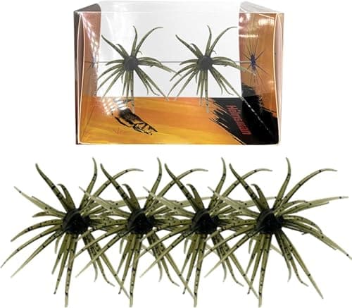 4Pcs Sea Urchin Soft Bait | Realistic Fuzzy Dice Fishing Lure for Bass & Perch | Floating TPR Swimbait with Reflective Stars | Artificial Worm Bait for Saltwater&Freshwater (Color5)