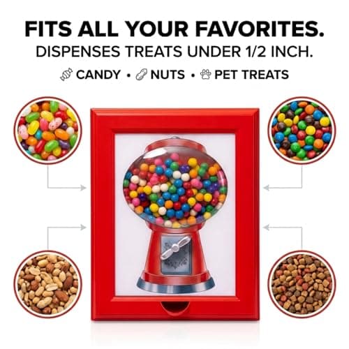 Eye Candy Frame - The Original Candy Dispenser and Gumball Machine in a Picure Frame. All Kinds of Treats. Hang on a Wall, Stand on a Table, Birthday & Holiday Gift for All Ages, Large 15" x 12" (Red) — view 2